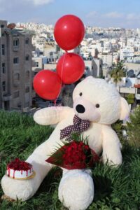 “Soft expressions of care and affection, this teddy bear paired with a beautifully arranged flower bouquet creates a perfect balance of warmth and elegance. Together, they symbolize love, comfort, and thoughtful gifting, making them an ideal choice for expressing heartfelt emotions on any special occasion.”