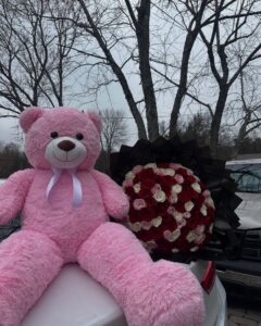 “Soft expressions of care and affection, this teddy bear 6 feed paired with a beautifully arranged flower bouquet creates a perfect balance of warmth and elegance. Together, they symbolize love, comfort, and thoughtful gifting, making them an ideal choice for expressing heartfelt emotions on any special occasion